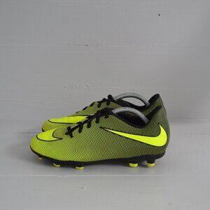 Nike FG Soccer Cleats Neon Yellow Green Kid's 4.5 Bravata II Black Athletic